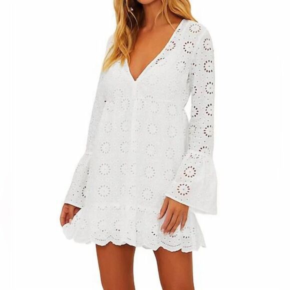 Beach Riot Dresses & Skirts - NWT Beach Riot White Delaney Eyelet Embroidered Mini Dress Size Small